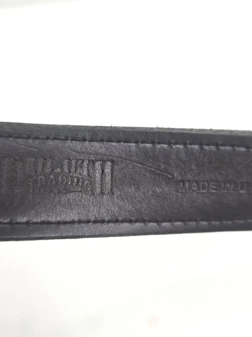 VTG DULUTH Trading Co. Size 40 Heavy Duty Leather Belt Brown Brass Buckle USA